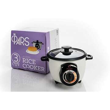 Pars Automatic Persian Rice Cooker - Tahdig Rice Maker Perfect Rice Crust 3 Cup