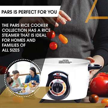 Pars Automatic Persian Rice Cooker - Tahdig Rice Maker Perfect Rice Crust 3 Cup