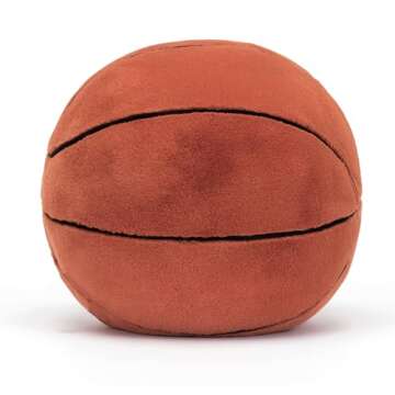 Jellycat Amuseables Basketball Stuffed Toy, 12.5 inches | Basketball Plush | for Sports Fans