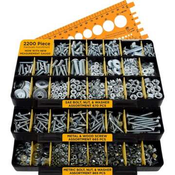 Jackson Palmer 2201 Piece Hardware Assortment Kit with Screws, Nuts, Bolts & Washers (3 Trays)…