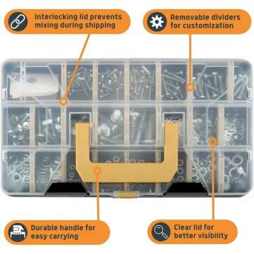 Jackson Palmer 2201 Piece Hardware Assortment Kit with Screws, Nuts, Bolts & Washers (3 Trays)…