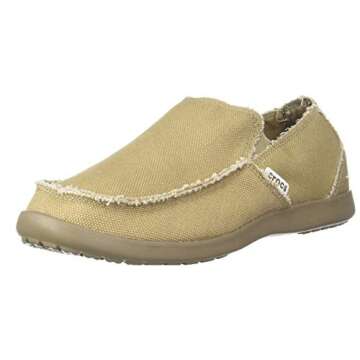 Crocs Men's Santa Cruz Loafers, Comfortable Men's Loafers, Slip On Shoes, Khaki/Khaki, 12 Men