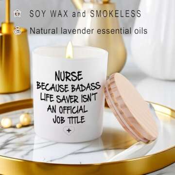 Funny Unique Nurse Gifts for Women, Lavender Soy Candles