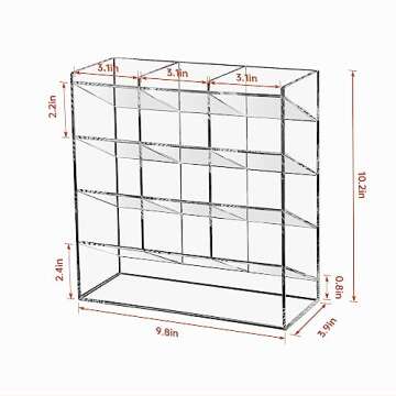 BEYGORM Acrylic Vertical Marker Organizer for 150 Markers,Angled Pen Holders Desktop Organization,Clear Large Stationary Pencil Holder for Desk,Art Supply Storage Organizers for School Supplie