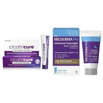 Cicatricure Advanced Scar Gel & Mederma PM Cream Bundle - Complete Scar Treatment