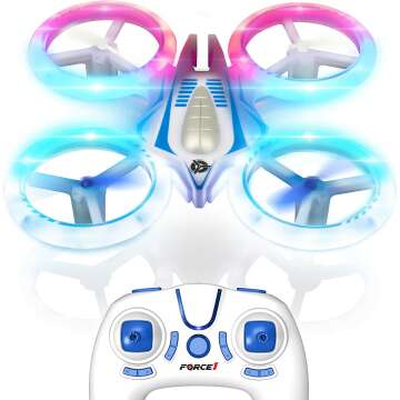 Force1 UFO 4000 Mini Drone for Kids - LED RC Fun