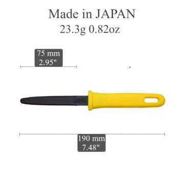 CANARY Corrugated Cardboard Cutter Dan Chan 7.5", Safety Box Cutter Knife [Non-Stick Coated Blade], Made in JAPAN, Yellow (DC-190F-1)