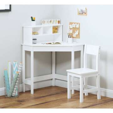 UTEX Children's Wooden Study Desk with Storage