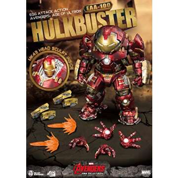 Beast Kingdom Avengers: Age of Ultron: Iron Man Hulkbuster EAA-100 Egg Attack Action Figure, Multicolor