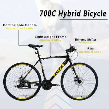 Quality 24-Speed Hybrid Bike with Disc Brakes