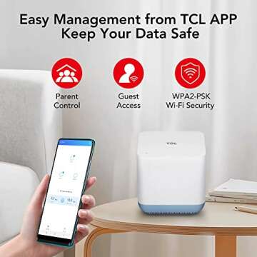 TCL Mesh Wi-Fi System, Gigabit Wifi Mesh Network up to 100 Devices, Replaces WiFi Router and Extender, Whole-Home 4,500 Sq. ft. Coverage, High-Performance Wireless WiFi Booster (3 Pack) (Renewed)