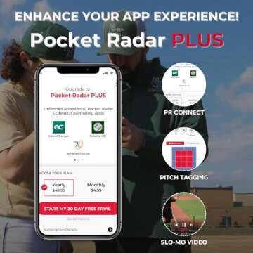 Pocket Radar Smart Coach Speed Gun for Baseball, Hockey, Softball - Accurate Pitching & Sports Speed Measurement, Portable Baseball Radar Gun Compatible with Pocket Radar App (iOS/Android)