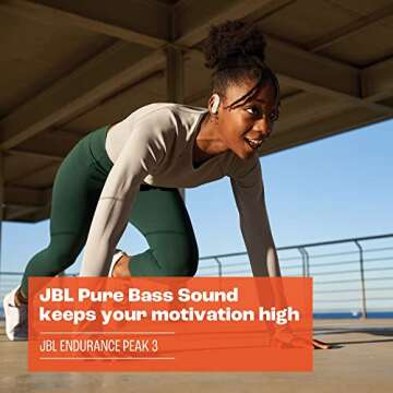 JBL Endurance Peak 3 - Dust and Water Proof (IP68) True Wireless Active Earbuds, Pure Bass Sound, Up to 50 Total Hours of Playback with Speed Charge, Ambient Aware & Talk Thru (Black)