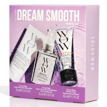 COLOR WOW Dream Smooth Travel Kit Includes Shampoo, Conditioner and Dream Coat - Get the silky, liquidy, glossy texture of your dreams and defy humidity for days, everywhere you go
