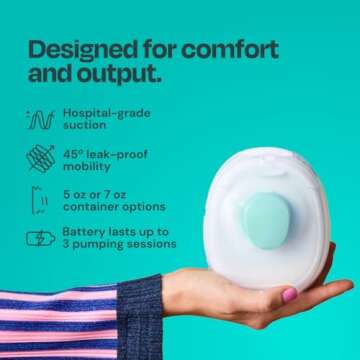 Willow Go - Hands Free Breast Pump - Wearable Breastfeeding Pump - Portable, Electric, Cordless, 9 Levels of Hospital Grade Suction Strength, App Compatible & Fits Fully in Bra - Postpartum Essentials