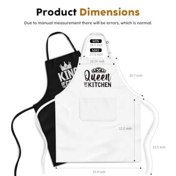 King & Queen Apron Set for Couples Engagement