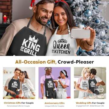 King & Queen Apron Set for Couples Engagement