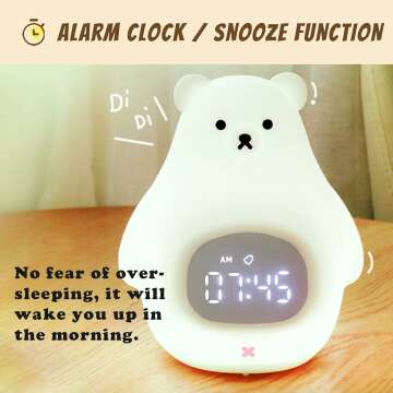 Cute Bear Night Light USB Rechargeable for Kids