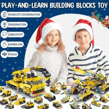 Asoulin Advent Calendar 2024 Boys, 24 Days STEM Construction Trucks Building Blocks Christmas Countdown Calendar Gift Box for Kids Teen, 25-In-1 Construction Vehicle Bricks Kit for Boys Girls Ages 6+