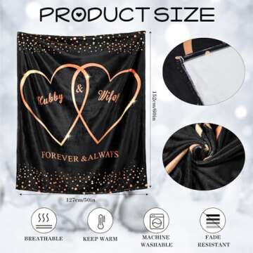 Ganeen Hubby and Wifey Throw Blanket - Perfect Valentine's Day Gift