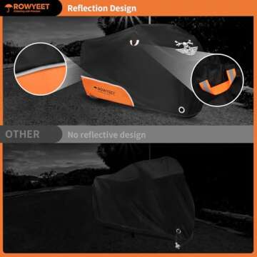 ROWYEET Waterproof Motorcycle Cover with Lock-Holes