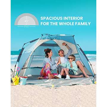 OutdoorMaster Family Beach Tent - Easy Setup & UV Protection