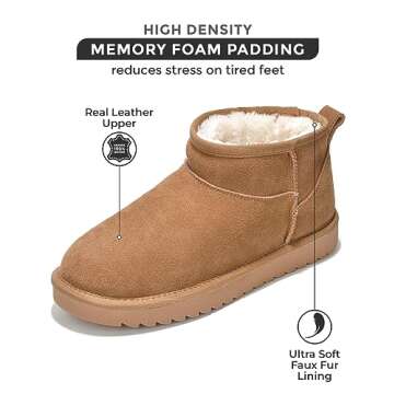 Water Resistant Suede Ankle Boots for Women