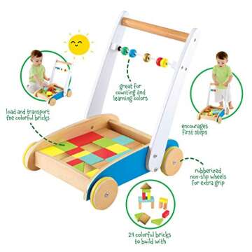 Early Learning Centre Wooden Toddle Truck, Hand Eye Coordination, Physical Development, Instills Confidence, Kids Toys for Ages 18 Month, Amazon Exclusive