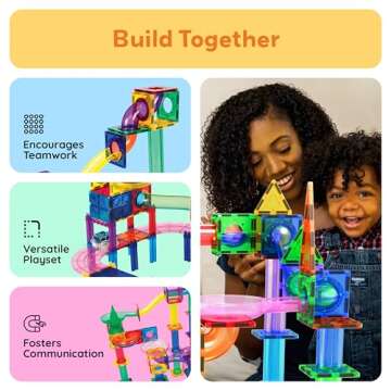 PicassoTiles 108pc 3-in-1 Marble Run Car Race Track Combo Magnetic Tiles PicassoToys Magnet Building Block Educational Construction Toy Playset STEM STEAM Learning Kit Child Brain Development PTG108