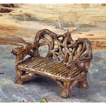 Georgetown Home & Garden Miniature Twig Bench Garden Decor