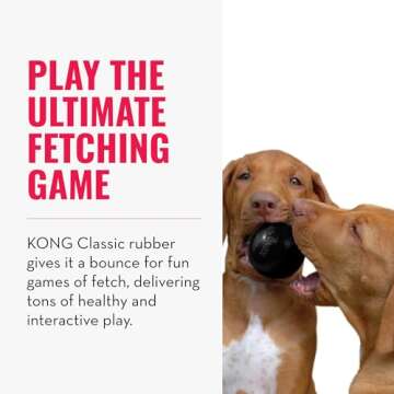 KONG Extreme Ball with Hole - Dog Fetch Toy - Durable Dog Ball Toy for Training, Interactive Playtime & More - Natural KONG Extreme Rubber Ball for Dogs - Black - For Large/Medium Dogs