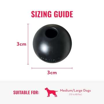 KONG Extreme Ball with Hole - Dog Fetch Toy - Durable Dog Ball Toy for Training, Interactive Playtime & More - Natural KONG Extreme Rubber Ball for Dogs - Black - For Large/Medium Dogs