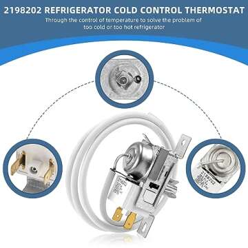 2198202 Refrigerator Thermostat Control Replacement,WP2198202 Freezer Thermostat Control Fit for Ken-More Whirl-Pool Refrigerators etc by Sikawai-Mini Fridge Thermostat