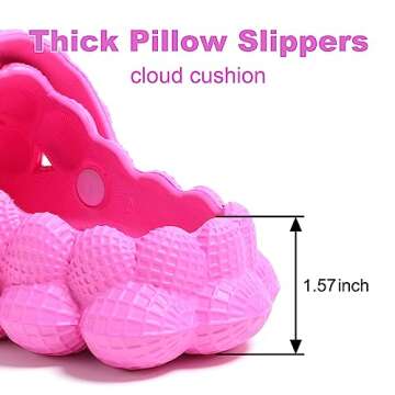 Yonge & Finch Bubble Slides for Women Men Lychee Bubble Slippers Massage Golf Ball Slides Platform Sandals Pillow Pink 36/37