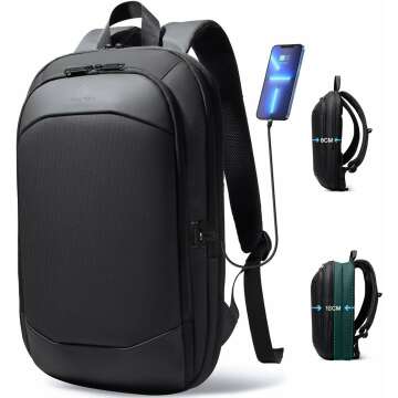 Business Backpack for Men 17 Inch - Slim Expandable Waterproof