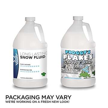 Froggy's Flakes Snow Machine Fluid, Long-Lasting Formula Snow Fluid with 75+ Feet Float/Drop, 1 Gallon