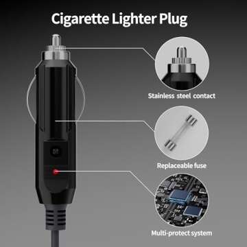 for Starlink Mini Power Cable Direct to Cigarette 12V-24V Adapter, 10FT Power Cable for Starlink Mini Waterproof DC Male to Cigarette Lighter Plug and Play