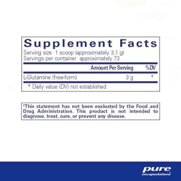 Pure Encapsulations L-Glutamine Powder - Supplement for Immune and Digestive Support, Gut Health and Lining, Metabolism, and Muscle Support* - with Pure Free-Form L-Glutamine - 8 Ounces