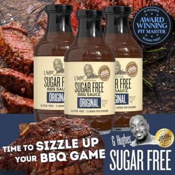 G Hughes Original Sugar Free BBQ Sauce - Sugar Free Barbecue Sauce, No Sugar BBQ Sauces, Gluten Free Barbecue Sauces, Sugar Free BBQ Sauce, Low Carb BBQ Sauce - 18 oz (1-Pack)