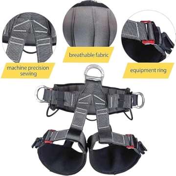 SOB Tree Climbing Harness, Adjustable Thickness Widen Protecta Safety Harness, Half Body Harnesses for Rock Climbing Rescuing Work Fire Rescuing Caving