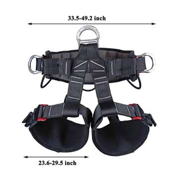 SOB Tree Climbing Harness, Adjustable Thickness Widen Protecta Safety Harness, Half Body Harnesses for Rock Climbing Rescuing Work Fire Rescuing Caving