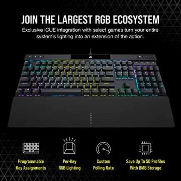 Corsair K70 RGB PRO Mechanical Wired Gaming Keyboard – Cherry MX Brown Tactile Switches – 8,000hz Hyper-Polling – PBT Double-Shot Keycaps – iCUE Compatible – PC, Mac, Xbox – QWERTY NA – Black