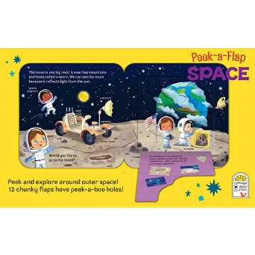 Peek-a-Flap Space Children's Lift-a-Flap Board Book - Planets, Solar System, Outer Space, Rockets & More