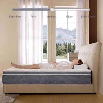 Acochey Queen Mattress in a Box,10 Inch Queen Mattresses,Gel Memory Foam Medium Firm Grey Hyrid Mattress,Quality Comfort and Adaptive Support Breathable Cooling Queen Mattress,CertiPUR-US.