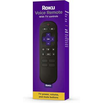 Roku Voice Remote | TV Remote Control with Voice Control, TV Controls, Simple Setup, & Pre-Set App Shortcuts - Replacement Remote Compatible with Roku TV, Roku Players, & Roku Audio