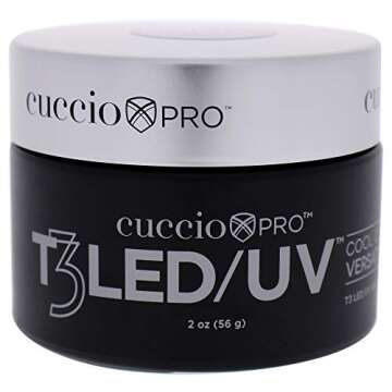 Cuccio Pro T3 LED/UV Cool Cure Versatility Gel - Controlled Levelling - Incredibly Flexible - Strong Adhesion - Thick Viscosity - Fast Application - Quick Cure - Opaque Welsh Rose - 2 Oz Nail Gel