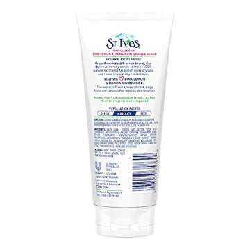 St. Ives Radiant Skin Face Scrub For Dull Skin Pink Lemon and Mandarin Orange Dermatologist-Tested Face Wash Scrub With 100 percent Natural Exfoliants 6 oz