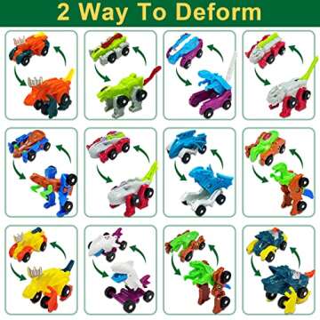 Dinosaur Advent Calendar 2022 for Kids Boys 24 Days Countdown Christmas Calendars 12 Transform Dino Cars +12 in 1 Building Blocks Toys Holiday Xmas Stocking Stuffers Gift Christmas Party Favor