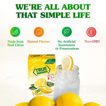 TRUE LEMON 100 Count Water Enhancer Pack - Sugar Free