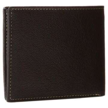 Timberland Men's Leather Wallet with Attached Flip Pocket, Black (Blix), One Size